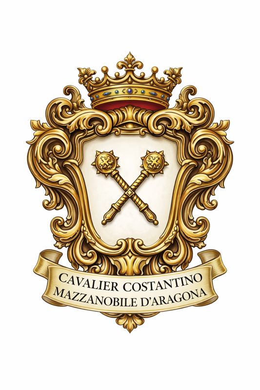 Stemma araldico di famiglia in oro
