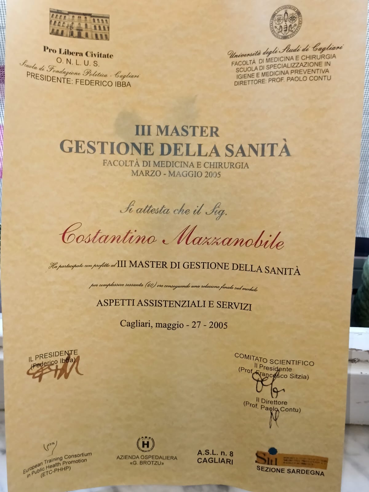 Articolo: importante riconoscimento per il Professore e per la Sardegna