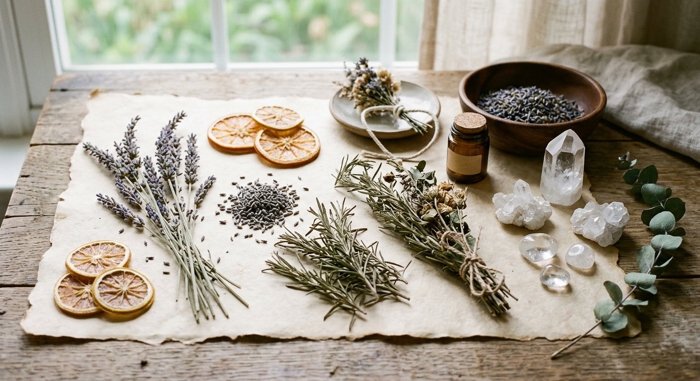 Erbe, botanica e cristalli: i materiali della ricerca naturopatica